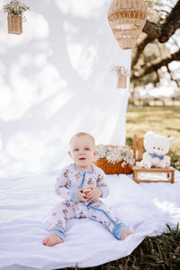 Beary Up, Up & Away Zipper Romper