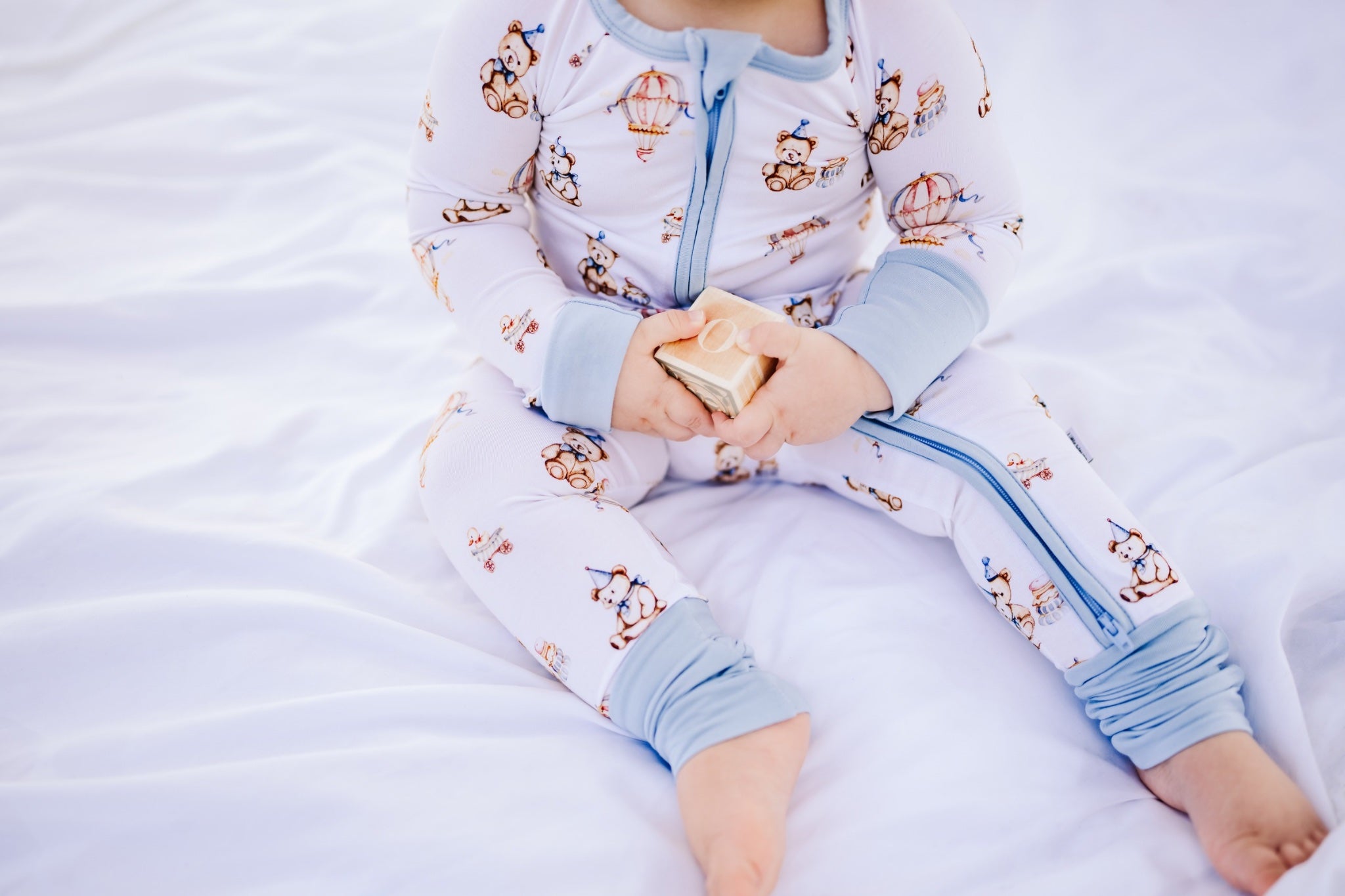 Beary Up, Up & Away Zipper Romper