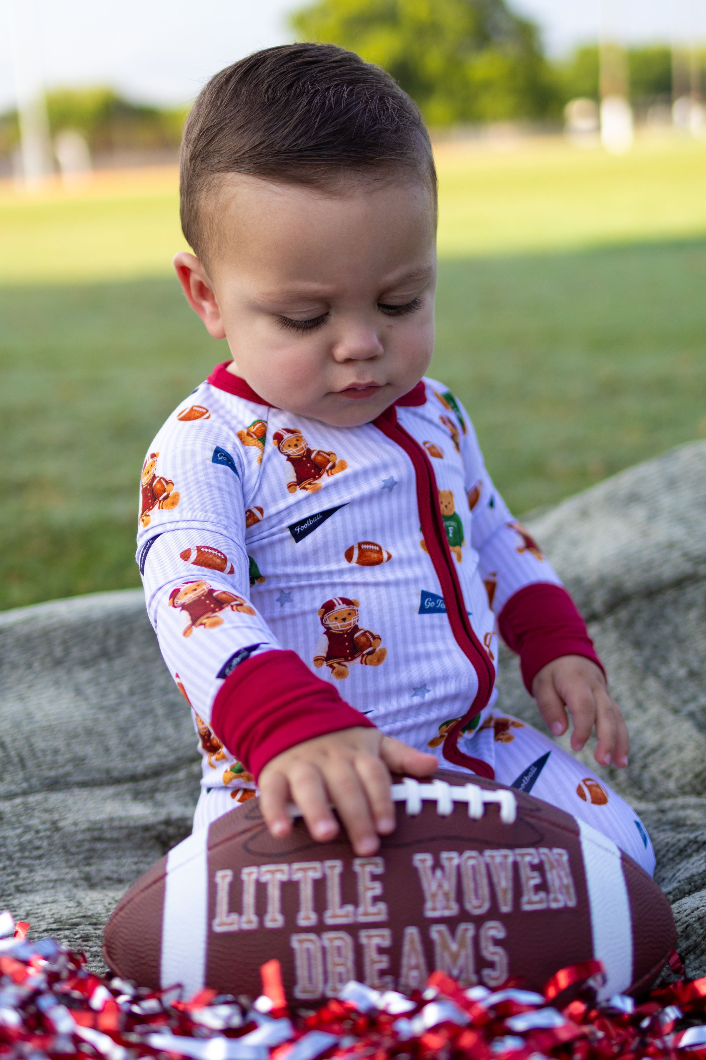 Teddy’s Big Game Zipper Romper