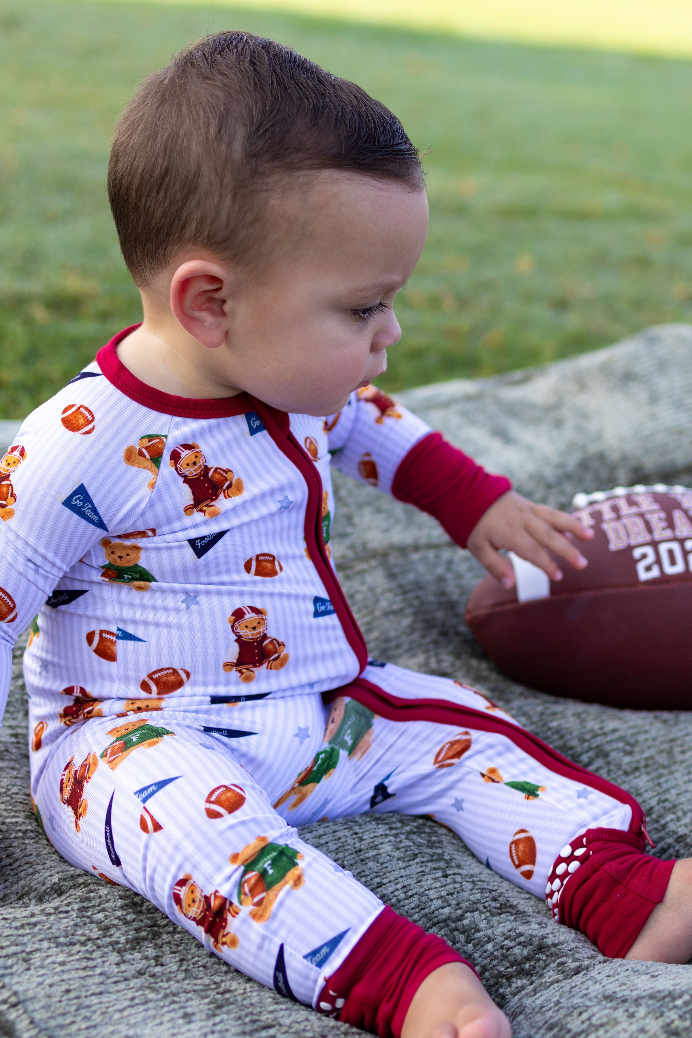 Teddy’s Big Game Zipper Romper