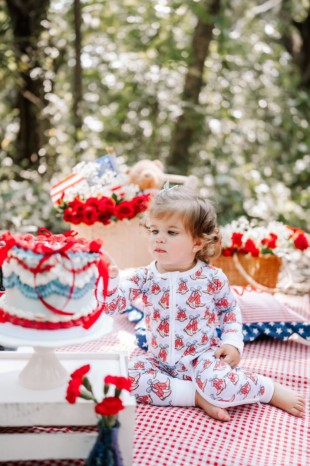 Little Rodeo Firecracker Zipper Romper