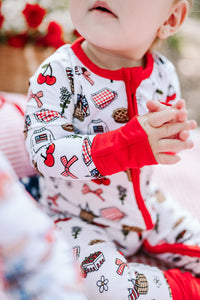 Little Americana Zipper Romper