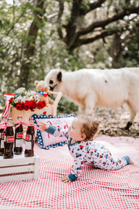 Red, White & Vroom Zipper Romper