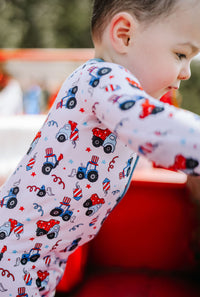 Red, White & Vroom Zipper Romper