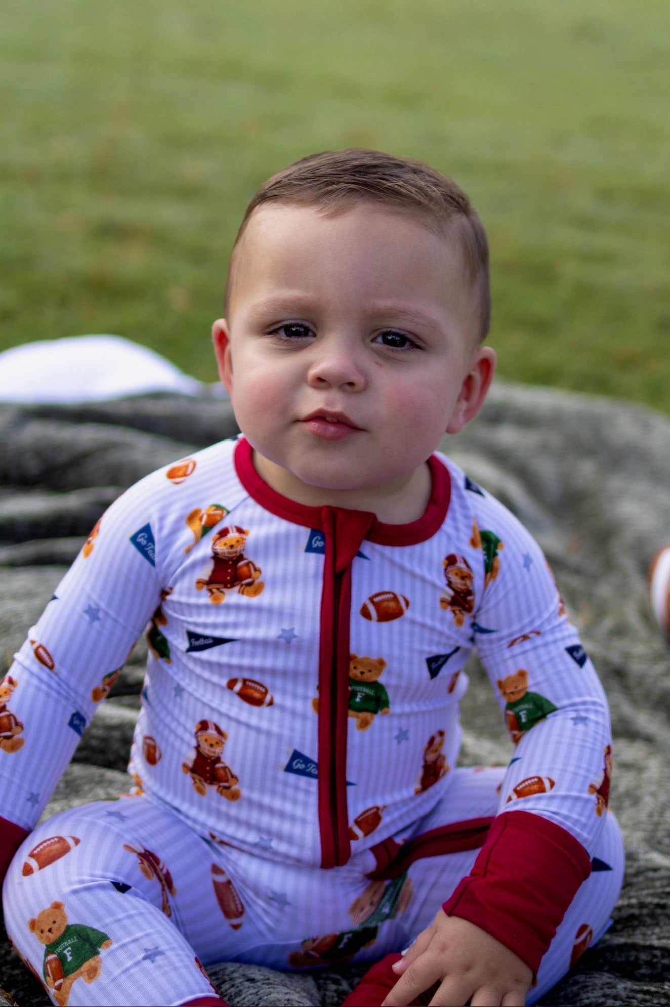 Teddy’s Big Game Zipper Romper