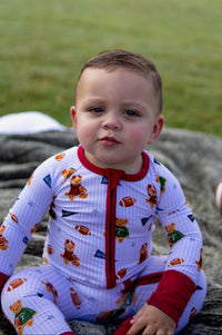 Teddy’s Big Game Zipper Romper