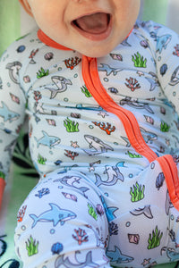 Tiny Jaws Zipper Romper