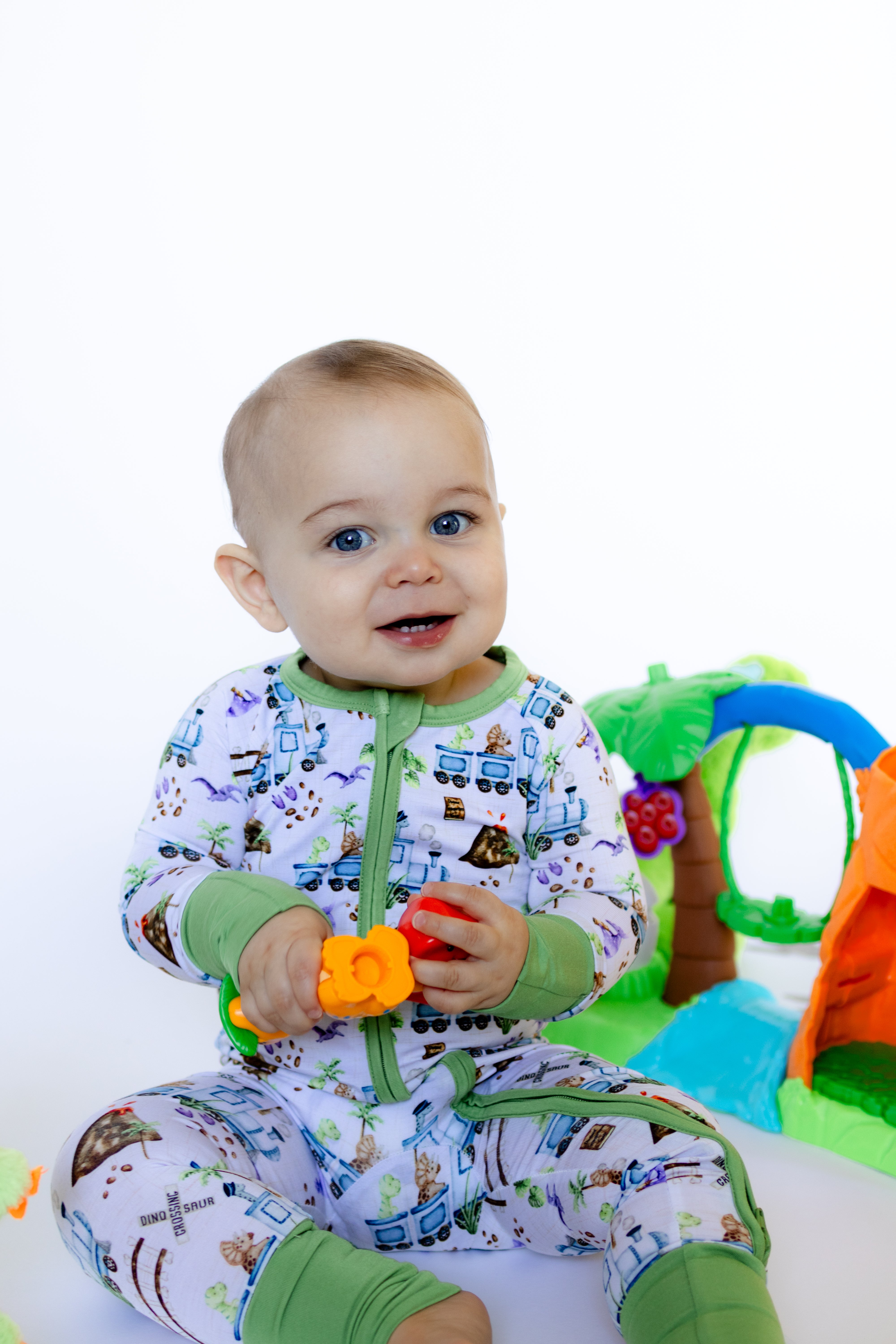 Choo-Choo Saurus Zipper Romper