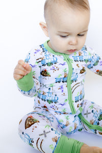 Choo-Choo Saurus Zipper Romper