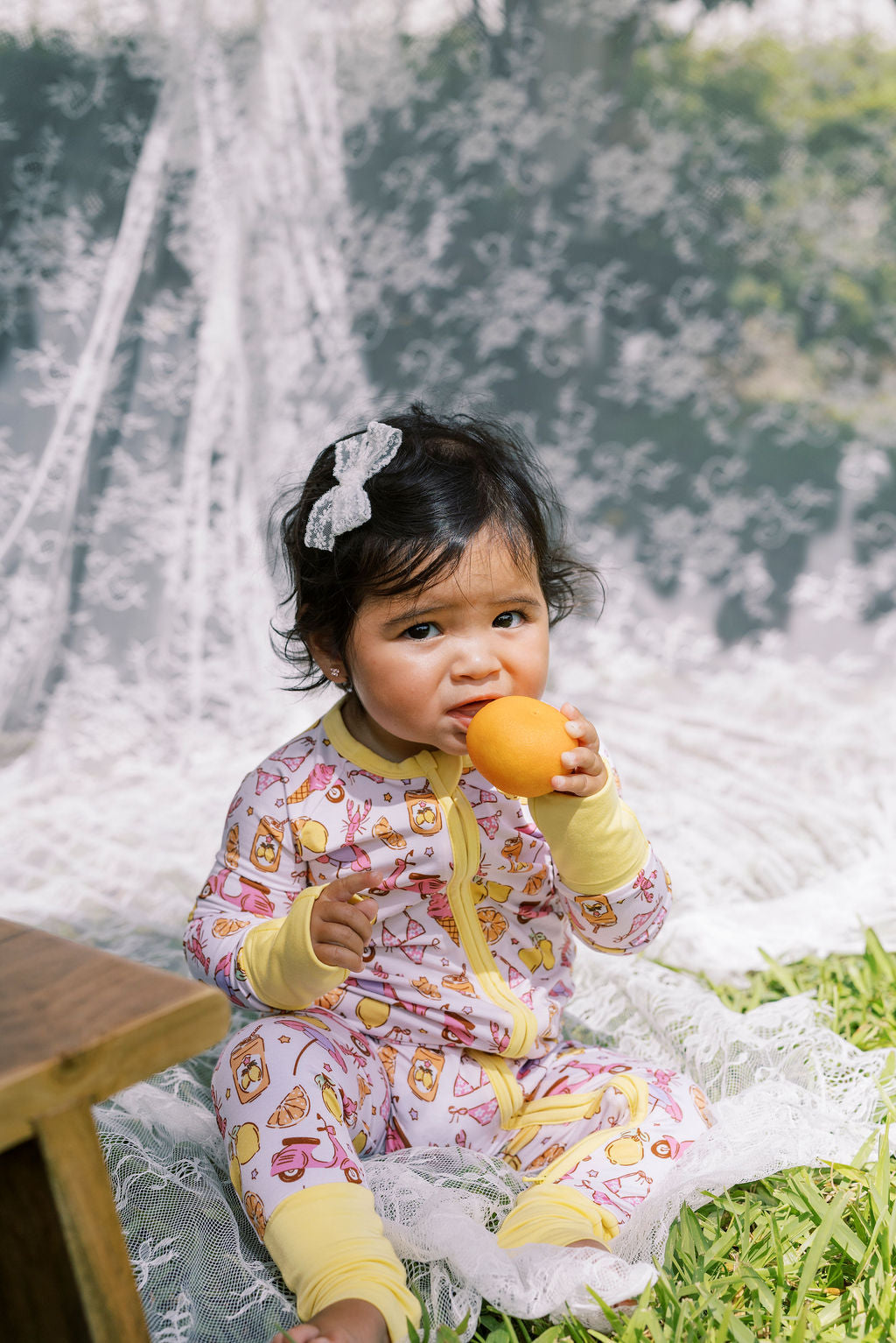 Lemon Vespa Zipper Romper
