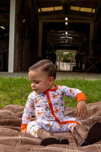 Dino Rodeo Zipper Romper